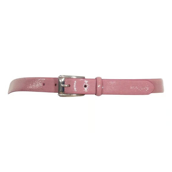 RALPH LAUREN Rose Purple Patent Saffiano Leather Silver Buckle Logo Belt S main image 5